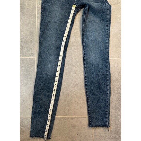 Frame Le High Skinny Jean Medium Wash Raw Hem Size 24 - Picture 9 of 14